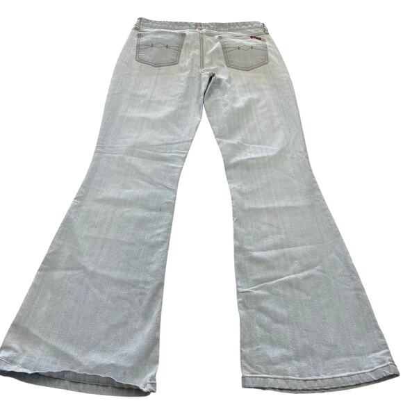 VTG Y2K Aeropostale Flared Low Rise Jeans size 7/8 Wide Leg Light Wash - Picture 1 of 12